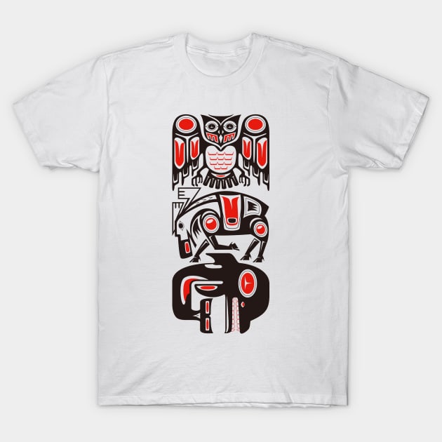 Haida tribal three animals T-Shirt by TurkeysDesign